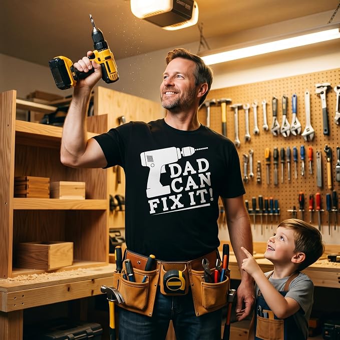 Funny Dad Shirts for Handyman Lawn and Garage Tees for Fathers Day | Mechanic Shirts for Dads, Funny T Shirts, Dad Joke Apparel for Men, Cool Mechanic Short Sleeve, Soft Cotton Blend, Novelty