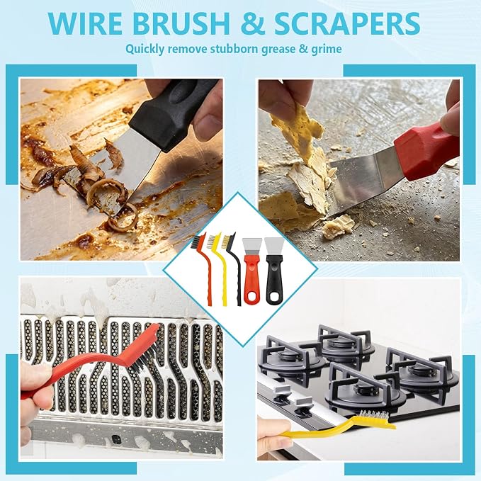 15PCS Cleaning Brush Cleaning Supplies, Hard Bristle Crevice Cleaning Brush Grout Brush for Bathroom, Kitchen, Window Sill, Tile Corners & Household Deep Cleaning