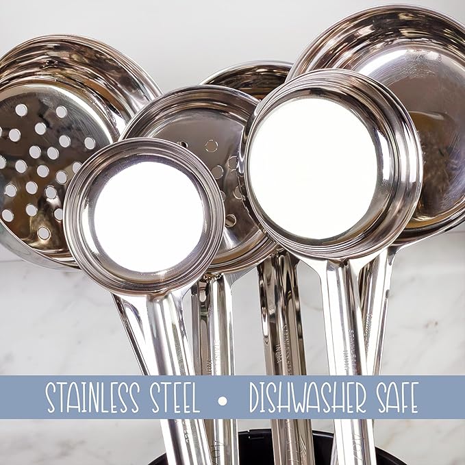 Darware Portion Control Serving Spoons (Case of 12 Sets); w 1/4 Cup, 1/2 Cup, 3/4 Cup & 1 Cup (2, 4, 6, 8 oz) & 1/2 & 1 Cup Utensils/Spoodles