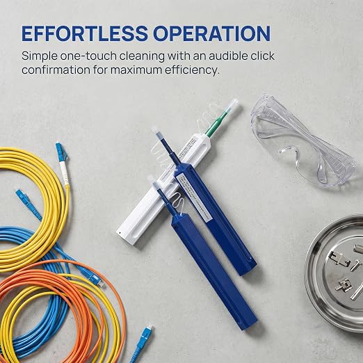 Fiber Optic One-Click Cleaner Pen, Push-Type Connector End Face Cleaning Tool, Up to 800 Uses, Anti-Static Design for LC or SC/FC/ST Connectors (1, LC/MU)