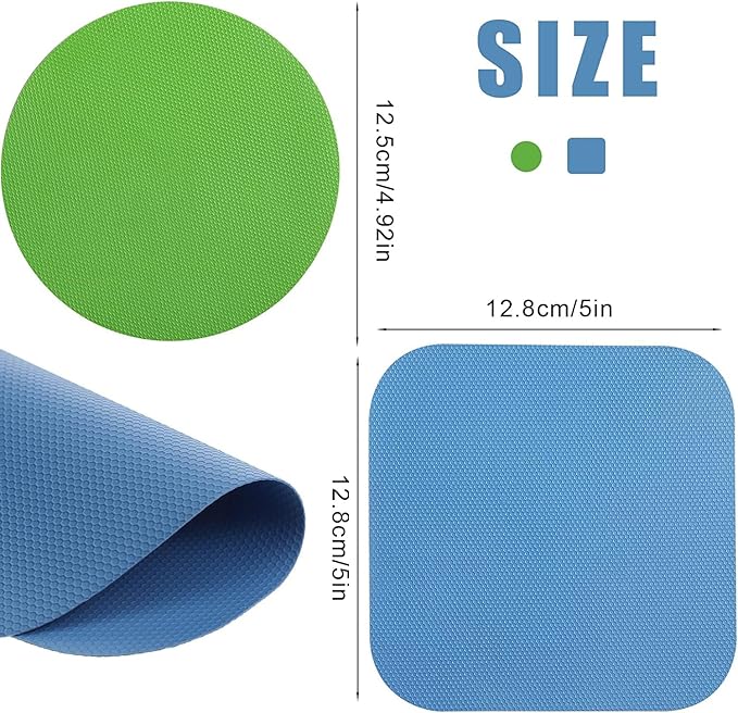 4 Pack Jar Opener, Silicone Bottle Opener Gripper Pads for Seniors with Arthritis, Green and Blue