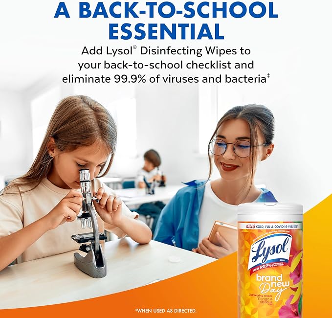LYSOL Disinfecting Wipes, Cleaner, Lemon + Mango + Linen, 80 ct. (4 Pack)