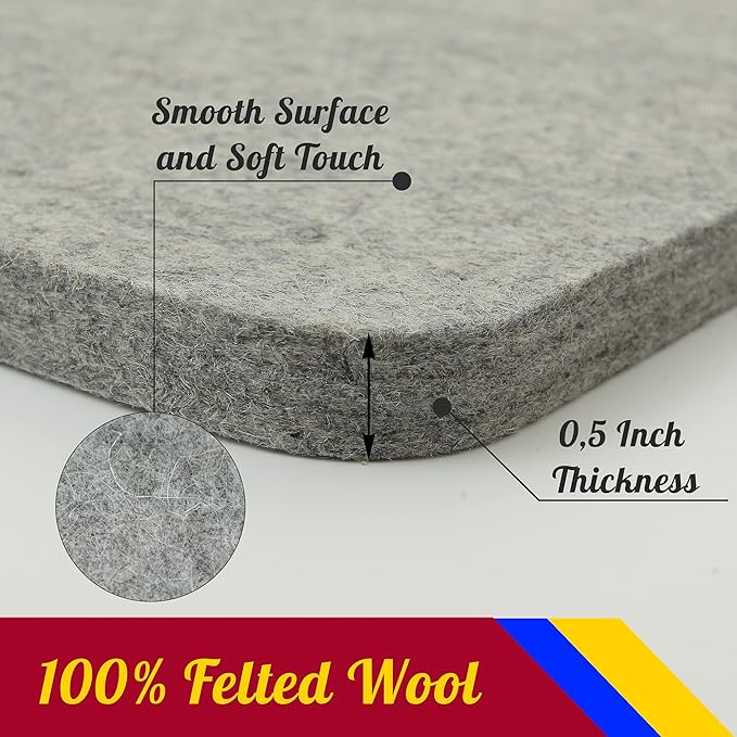 Wool Pressing Mat - 17" x 13.5" Quilting Ironing Pad - 100% New Zealand Felted Wool Iron Board for Quilters, Great for Quilting & Sewing Projects by Savina