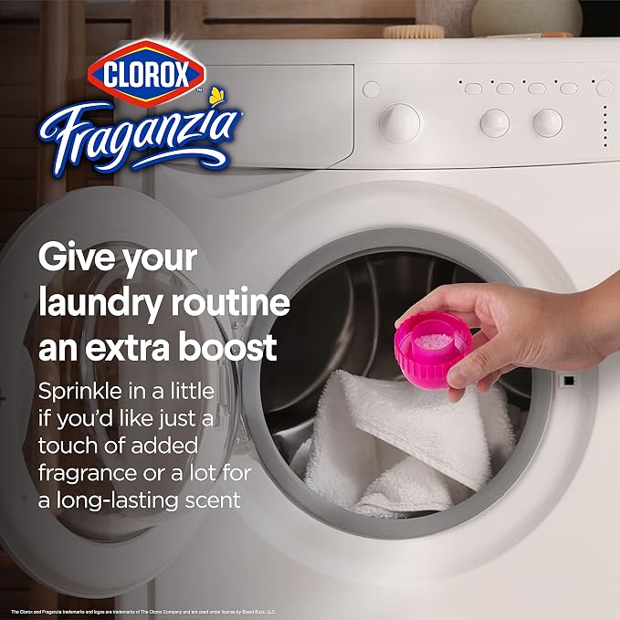 Clorox Fraganzia In-Wash Scent Booster Crystals, Spring, 2 x 18 Oz, 6-Pack | Add directly to washer with detergent, works in standard and high-efficiency machines, double-bottle value