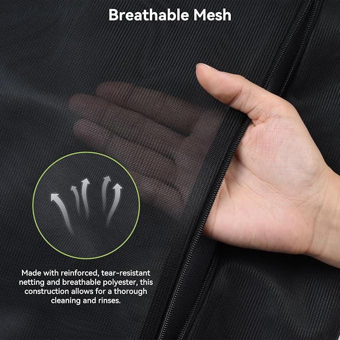 OTraki 2 Pack Durable Mesh Laundry Bags for Delicates 12x16 Inches | Breathable Washing Bags with Sturdy Zipper Reusable Lingerie Bags for Clothes Pants Underwear Bra Socks