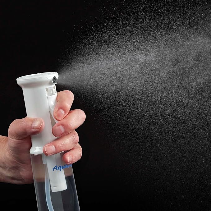 Creative Mark AquaMyst 300 ml Continuous Mist Spray Bottle - Ergonomic Plant Mister - Water Mister Spray Bottle w/Pre-Compression Technology, Drip-Free 0.3 mm Nozzle, Clear 10.14 oz Bottle