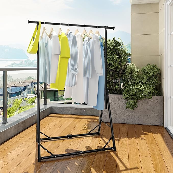 MAXLEAD HOME Clothes Rack Foldable Clothing Rack, 64.5''H Collapsible Garment Rack with 4 levels Adjustable Height, Portable Coat Rack for Travel, Camping, Drying, RV, Indoor, Outdoor, Easy Assemble | 64.5''H Collapsible Garment Rack Portable Coat Rack...