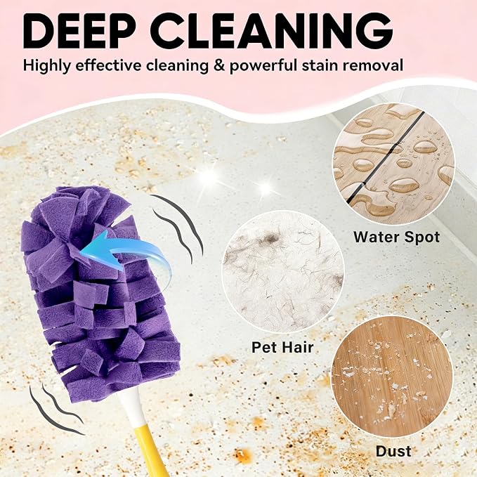 Fleece Reusable Duster Refill Compatible with Swiffer Duster | 360 Duster Refills Only, Washable Pet Heavy Duty Dusters Refills for Swiffer Extended Handle, 12 Pack(Handle is Not Included)