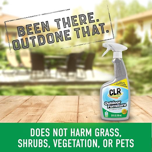 CLR Brands Outdoor Furniture Cleaner, 26 oz. Spray Bottle | Cleans Outdoor Surfaces, Removes Dirt and Grime from Fabric, Wood, Wicker, PVC, Plastic and More