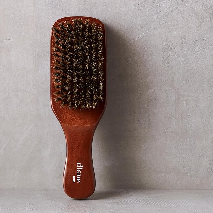 Diane Premium 100% Boar Bristle Club Wave Brush for Men and Barbers – Medium Bristles for Thick Coarse Hair – Use for Detangling, Smoothing, Wave Styles, Soft on Scalp, Restore Shine and Texture