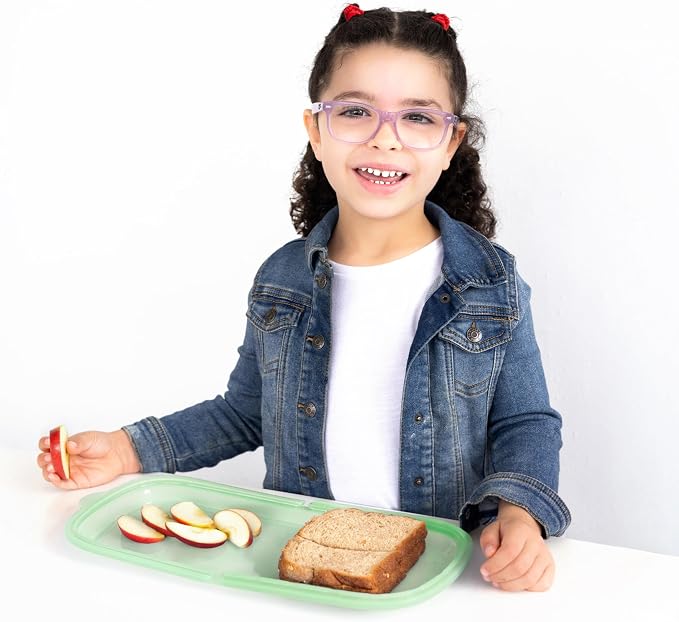 Ubbi Platemate Reusable Silicone Storage Bag, Sugar Snap Green | Opens Flat as Placemat, Dishwasher & Freezer-Safe, Lunch Container, Leakproof Sandwich & Snack Bag, Easy to Clean, BPA-Free