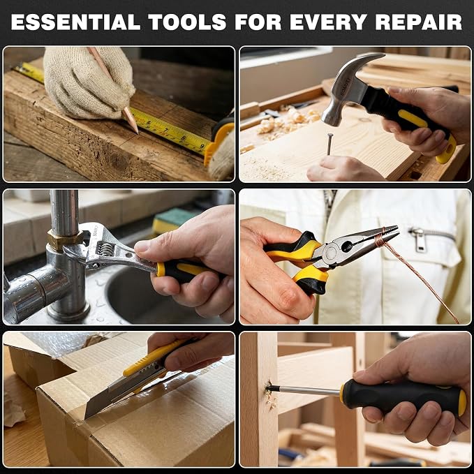 Tool Set, Tool Kit for Home, 8V Cordless Drill Set, 157 PCS Tool Kit with Drill, General Household Hand Tool Box with Storage Case, Power Drill Kit for Women and Men, Home Maintenance and Repairs