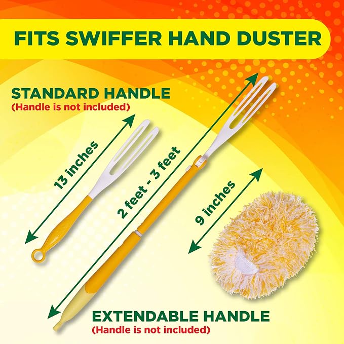 Millifiber 360° Reusable Duster Refills for Swiffer Hand Dusters (2-Pack) | Handle not included, microfiber duster covers, machine washable duster cleaning pads