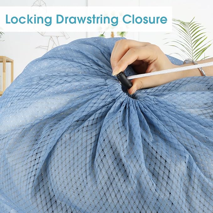2 Pack Mesh Laundry Bags 23x34 Inch Drawstring Locking for Travel Home | Mesh bags with locking drawstring, Tear-resistant for blankets & towels, Lightweight foldable for travel/dorm