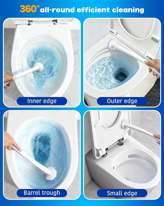 50 Pack Wand Refills Compatible with Clorox Toilet Brushes, Instant Foam Cleaning, Secure Lock No Slipping, Odor Neutralizing, Easy Snap-On Design