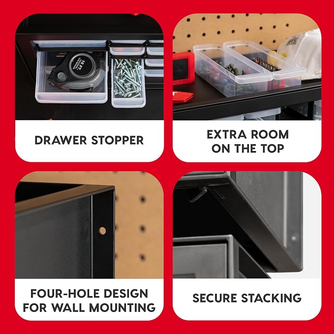 IRIS USA 36-Drawer Storage Cabinet, Garage Tool Screws, Made in USA, Black | Wall mountable, Stackable, Hardware, Electronics, Teacher Toolbox, Small Parts