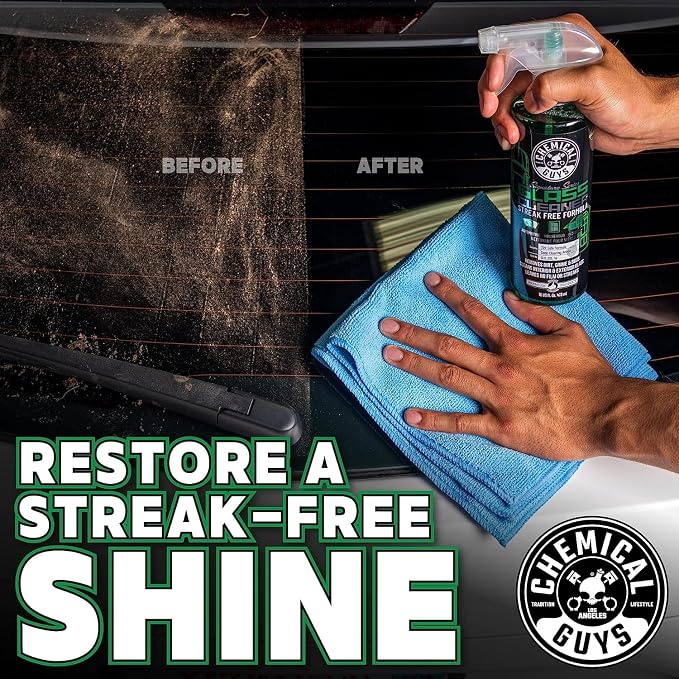 Chemical Guys, Signature Series Glass & Window Cleaner, Tint Safe, 16 oz | Ammonia-free and tint-safe, clears fingerprints, smoke film and grime from glass, mirrors and windshields