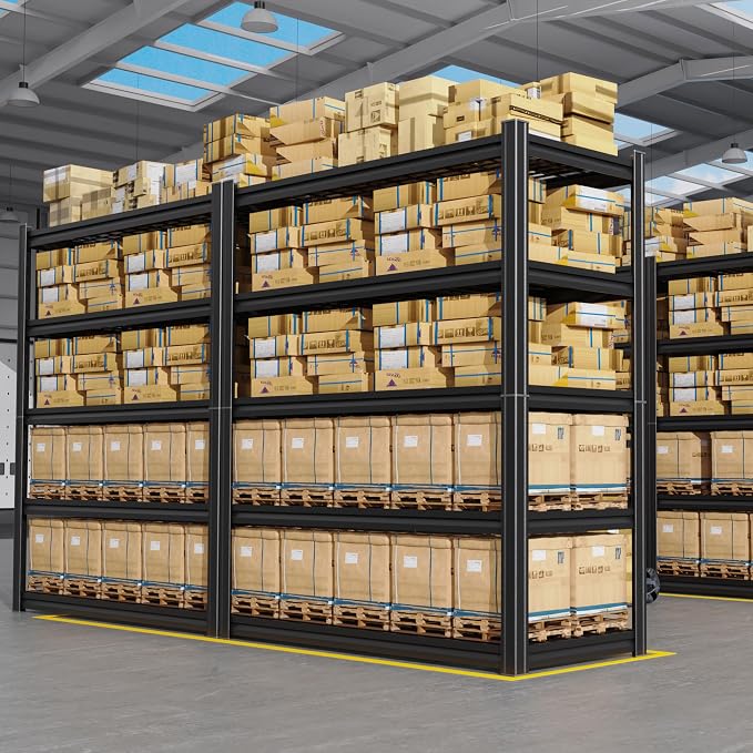 Set of 6-71"H Garage Shelving-3000LBS 5 Tier Storage Shelves,Adjustable Heavy Duty Metal Shelving Unit and Storage Large Wire Rack,Utility Steel Shelf For Shop Warehouse Industrial Pantry 71"x35"x16"