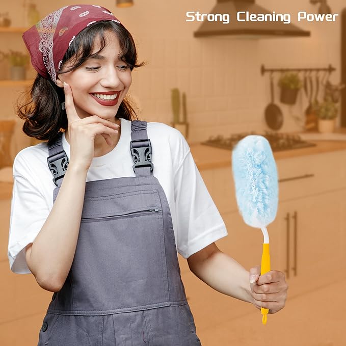 40 Count Duster Refills Kit for swiffer Duster,360° Heavy Duty Duster Refills, Disposable Microfiber Duster for Cleaning Home (40 Count Refills+2Handle)