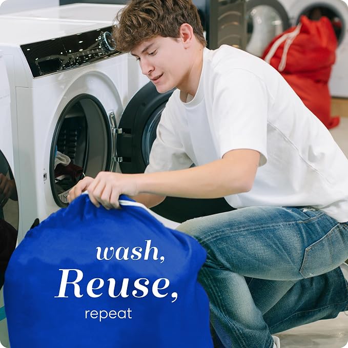 Nylon Laundry Bag - Locking Drawstring Closure and Machine Washable. These Bags will Fit a Laundry Basket or Hamper and Strong Enough to Carry up to Three Loads of Clothes. (Royal Blue) | 22"x32" XL Nylon Laundry Bag, Locking Drawstring, Machine Washab...