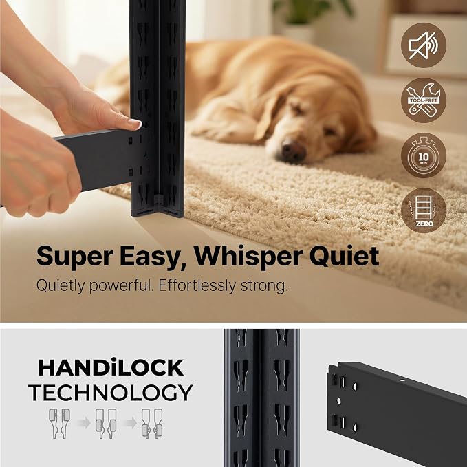HOMEDANT House 36.2" W 5 Tier Heavy Duty Garage Shelving Adjustable Metal Rack Storage Shelves Standing Shelf Unit Organizers Pantry Closet Office Black 1Pack