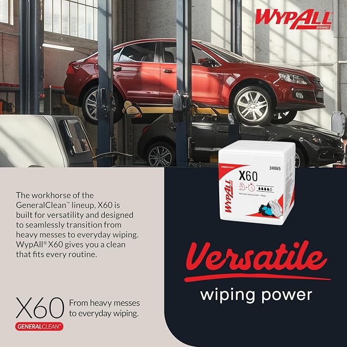 WypAll GeneralClean X60 Multi-Task Cleaning Cloths, 12 x 76 Towels (34865)