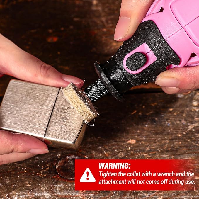 Rotary Tool Kit: DEKOPRO Power Hand Rotary Tools Mini for Wood/Metal, Electric Grinder Drill Machine Set with Flex Shaft for Carving, Cutting, Sanding, Grinding, Polishing, Engraving Pink