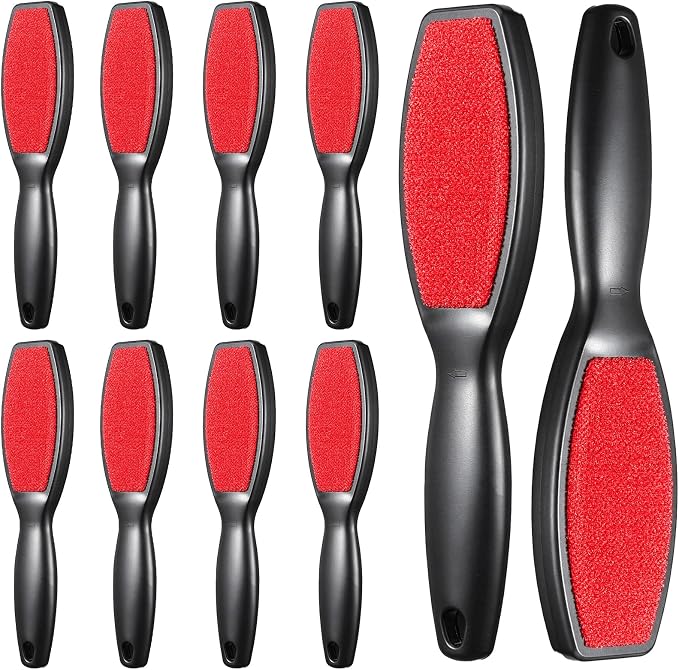 10 Pieces Lint Brushes, Double-Sided Lint Remover and Pet Hair Remover, Reusable Fabric Brush for Clothes, Furniture, Carpet, and Sheet Cleaning