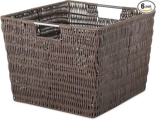 Whitmor Rattique Storage Tote Basket - Java 13W x 15D x 9.63H in.