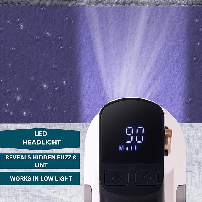 True & Tidy XL Rechargeable Fabric Shaver & Lint Remover w/Built-in Light