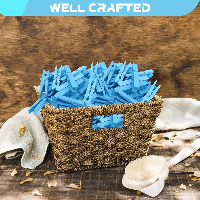 100 Pcs White Clothes pins - 2.9 Inch Wooden Clothespins Cheer Clips | Vibrant for Crafts Classroom Decorations Clothing Pictures Laundry Solid Wood No Splinters Fade‑Proof