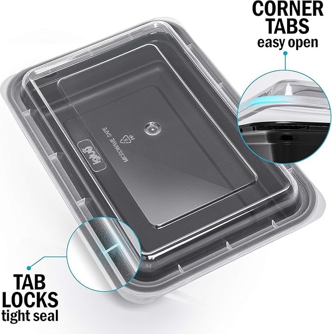 Igluu Meal Prep Containers Reusable (30 Pack) – Food Containers with Lids – Stackable, Microwave, Freezer & Dishwasher Safe – 28oz – 1 Compartment – BPA-Free