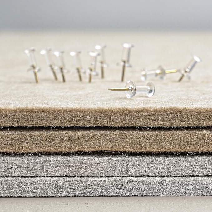 Felt Bulletin Board 24x18 inches, Decorative Pin Board for Home & Office | Cork Board Alternative for Wall with Push Pins, Display Mood Board for Photos, Notes & Reminders