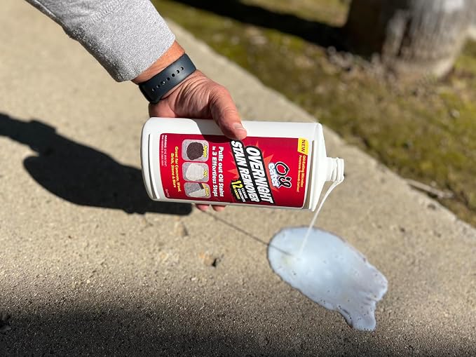 Overnight Stain Remover for Cleaning Oil Stains on Concrete, Driveway, Pavers & Garage Floors,White, AOD3232301 (Pack of 6)