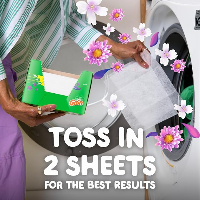 Gain, Laundry Dryer Sheets, Fabric Softener Anti Static Sheets, Moonlight Breeze Scent, 240 Count (Packaging May Vary)
