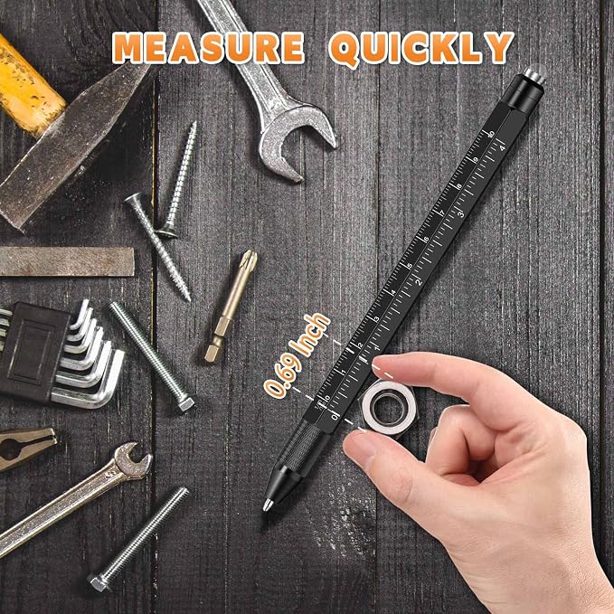 Fathers Day Dad Gifts for Men,-9 in 1 Multitool Pen, Birthday Gift for Him,Christmas Cool Gadgets Dad Gifts from Kids, Gifts for Husband, Boyfriend, Grandpa,Gifts for Men Who Have Everything (Black)