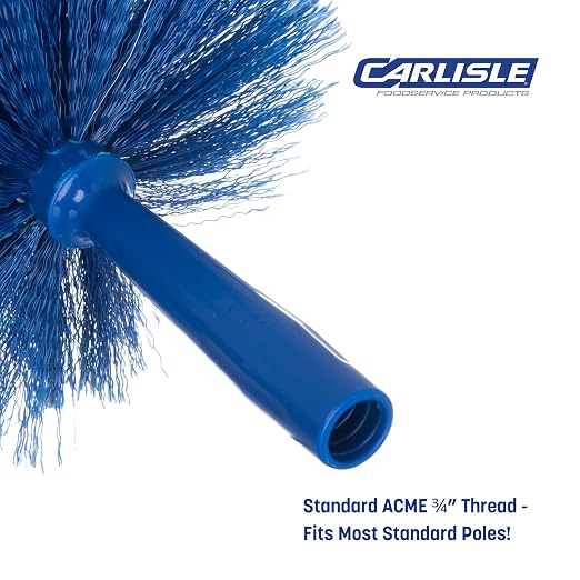Sparta Round Duster Head, Soft Flagged Bristles, 9 Inch, Blue, 12-Pack | Flo-Pac, Electrostatic Bristles, Ceilings and Corners, Handle Sold Separately, BPA Free