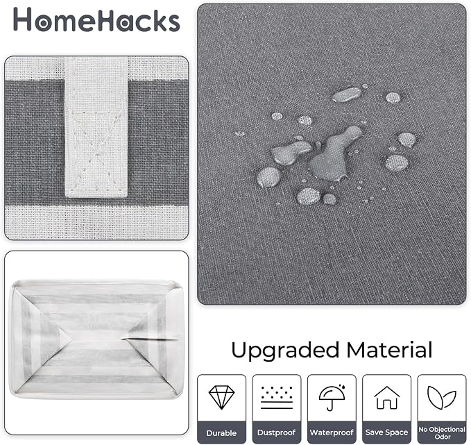 HomeHacks 3-Pack Large Laundry Basket,75L Each Waterproof, Freestanding Laundry Hamper, Collapsible Tall Clothes Hamper with Extended Handles for Clothes in the Dorm and Family-Gradient Grey