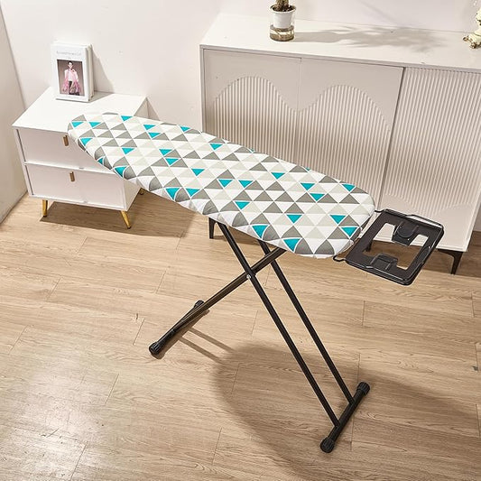 Ironing Board 13x43 Extra Thick Heavy Duty Padded Cover，Full Size Ironing Board with Iron，Height Adjustable up to 36"，Anti-Skid Feet，Extra Wide Ironing Area