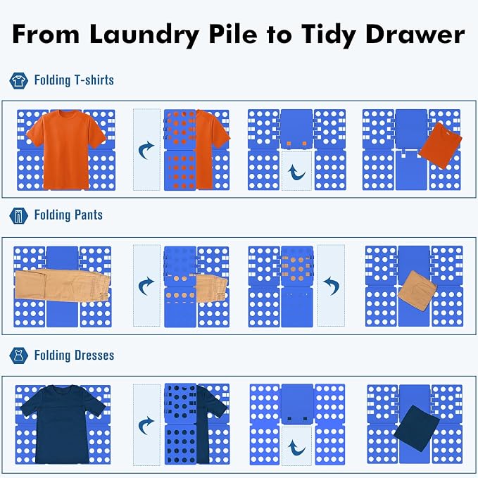 BoxLegend Shirt Folder Durable Shirt Folding Board Foldable for Adult & Kid | Tshirt Folder, Laundry Liners, Space-Saving, Store-Perfect Folds, Get Kids Involved