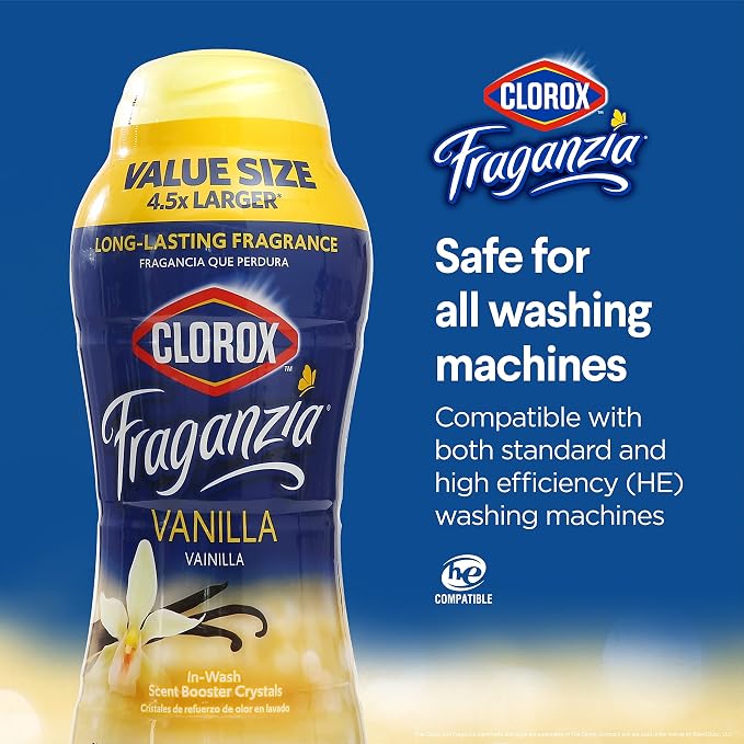 Clorox Fraganzia In-Wash Scent Booster Crystals, Vanilla, 70 Oz Bottle
