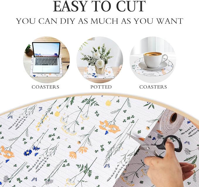 Beautysaid Shelf and Drawer Liner for Kitchen Cabinet Non Adhesive Non Slip | Shelf Paper Waterproof Washable Thickened for Dresser Pantry Shelve Bathroom Protector Liner(Floral,12 in x 20FT)