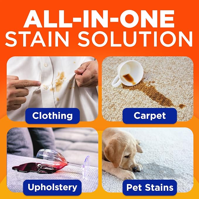 Tide Laundry Stain Remover Spray with Oxi | Stain Remover for Clothes, Carpet, Upholstery, Pet Bedding, & More | Stain Treater Spray for Tough Stains from Wine, Coffee, Grease | 22 Fl Oz (Pack of 4)