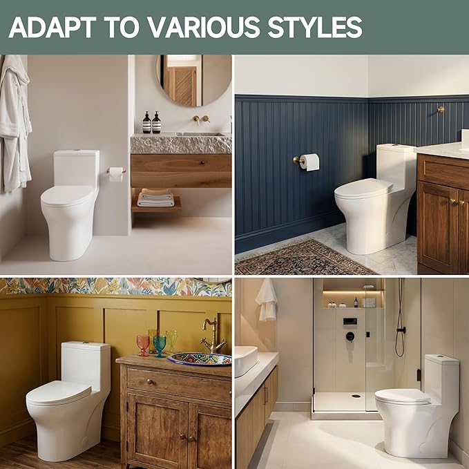Elongated Modern Tall Toilet 19 Inch for Seniors, Powerful Tornado Flush Skirted High Toilet for Bathroom,One Piece Water Saving Dual Flush 1.0/1.28 GPF,Comfort ADA Bowl Heigh 18.3 Inch, White