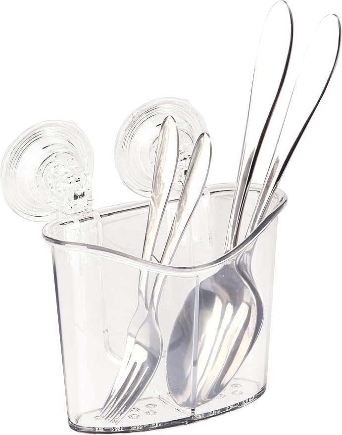 Better Houseware in-Sink Cutlery Holder, Large, Clear