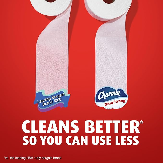 Charmin Ultra Strong Toilet Paper, 6 Mega = 24 Regular Rolls, 2-Ply, White