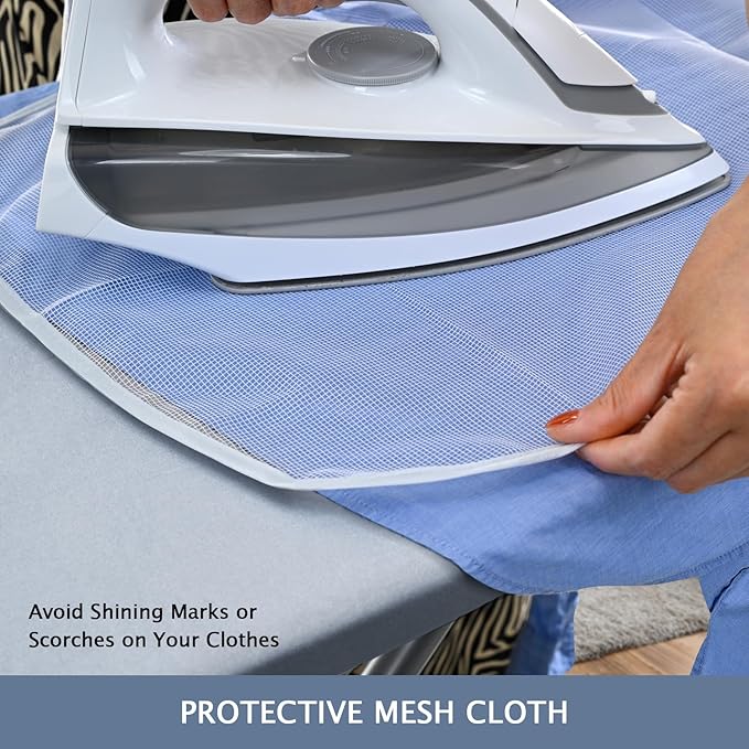SheeChung 12.5"x32" Small Table Top Ironing Board Cover and Pad,Fits Mini Ironing Board,Extra Thick Padding,Elastic Cord&Fasteners,Heat Resistance(Ironing Board Not Included)