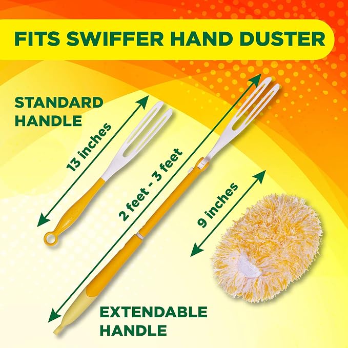 Millifiber 360° Reusable Duster Refills for Swiffer Hand Dusters (4-Pack) | Handle not included, microfiber duster covers, machine washable duster cleaning pads