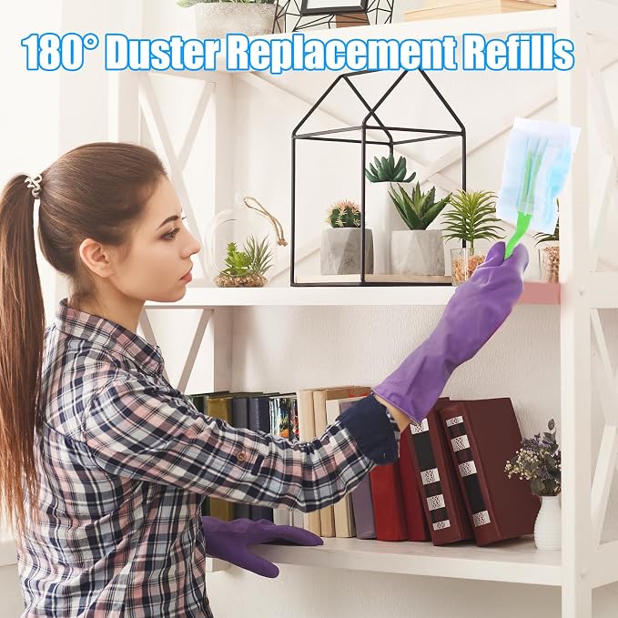 30PCS Disposable Dusters Refills Compatible with Swiffer,180 Degree Electrostatic Disposable Replacement Head for Home,Office,Ceiling Fans,Blinds and Furniture Dusting (Pack of 2)