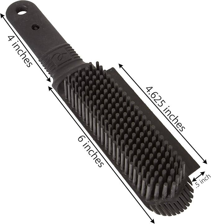 FURemover Plus Pet Hair Rubber Brush with Squeegee, Easily Remove Fur & Lint from Clothing, Carpets & Furniture, Gently Groom Dogs and Cats Wet or Dry, Black, (Pack of 12)